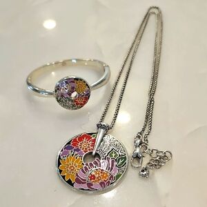 Brighton Silver Floral Jewelry Set